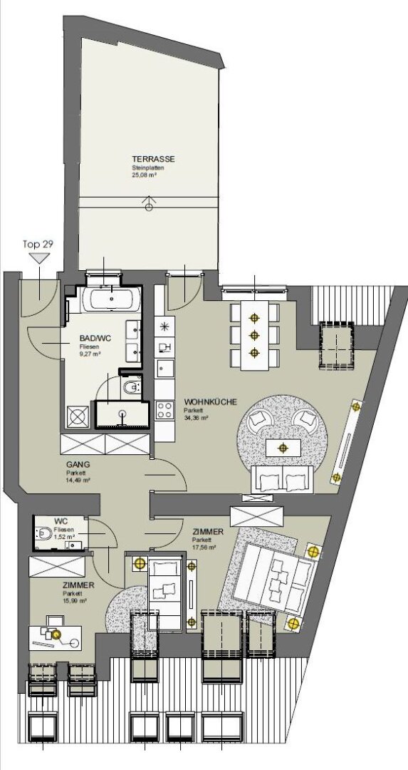 Wohnung zur Miete 1.989 € 3 Zimmer 93,2 m²<br/>Wohnfläche Wien 1030