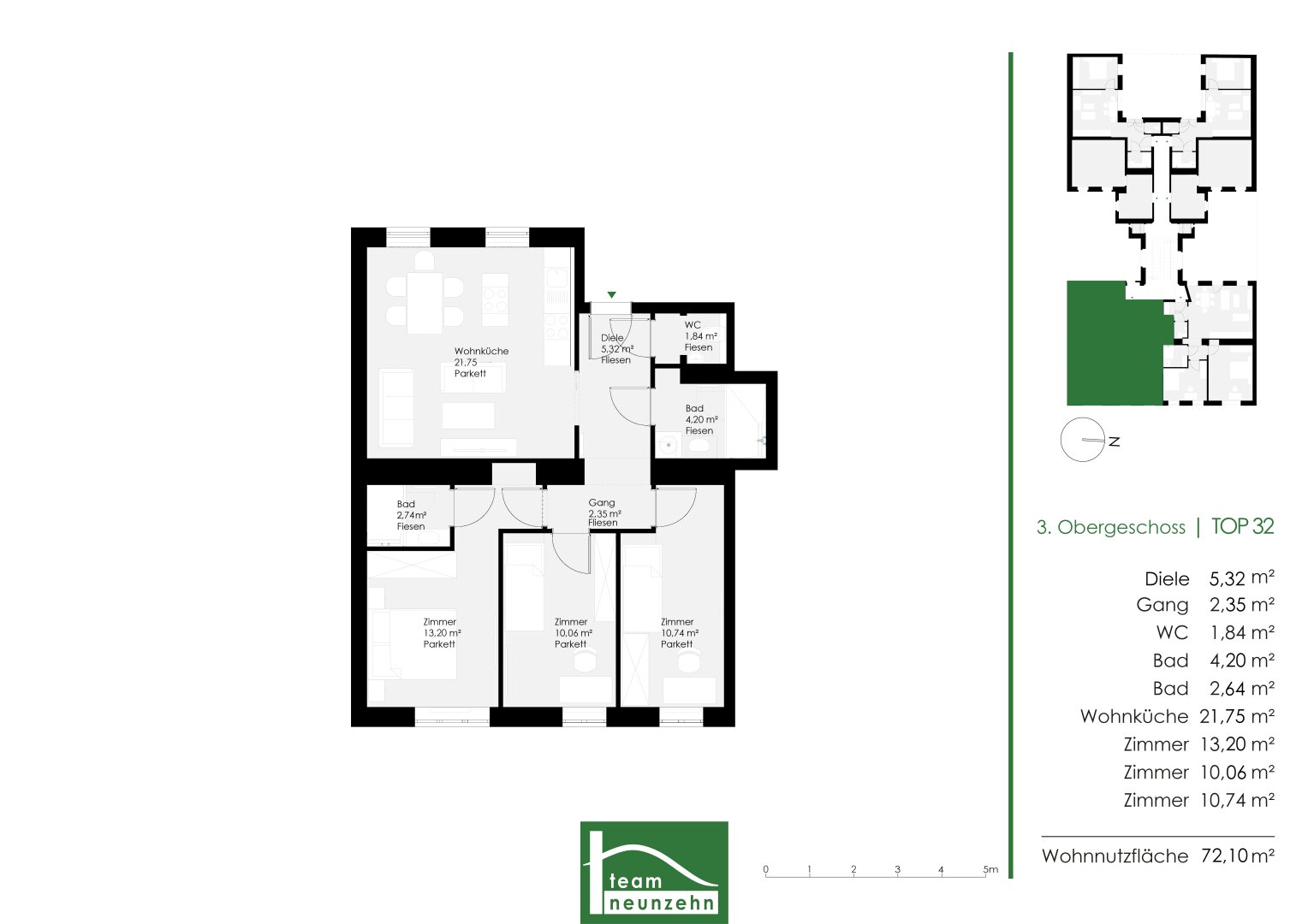 Wohnung zum Kauf 375.000 € 4 Zimmer 72,7 m²<br/>Wohnfläche 3.<br/>Geschoss Tanbruckgasse 6 Wien 1120