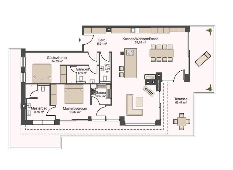Penthouse zum Kauf - Erstbezug 1.298.520 € 3 Zimmer 108 m² St. Jakob in Haus 6392