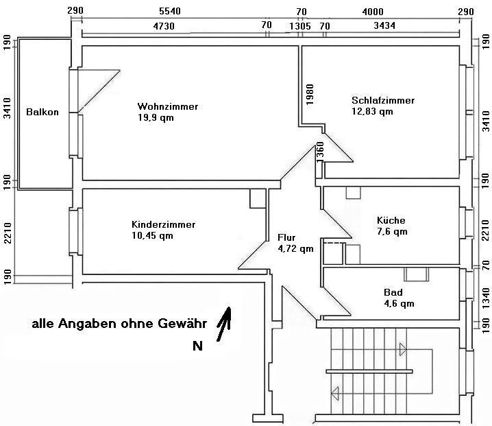 Wohnung zur Miete 368 € 3 Zimmer 61,1 m²<br/>Wohnfläche 3.<br/>Geschoss Häuerstraße 47 Braunsbedra Braunsbedra 06242