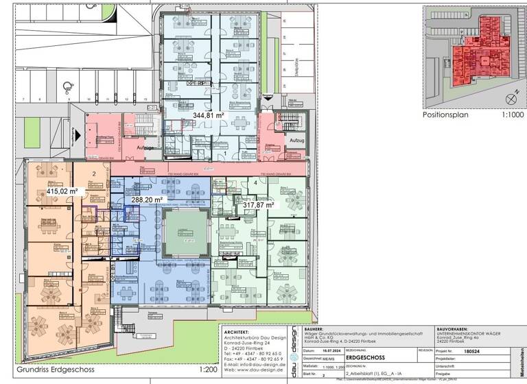 Bürofläche zur Miete - Erstbezug provisionsfrei 3.099 m² Bürofläche teilbar ab 165,5 m² Flintbek 24220