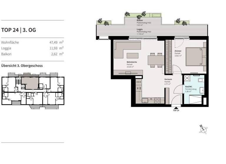 Wohnung zum Kauf 290.000 € 2 Zimmer 47,5 m² 3. Geschoss Erzherzog Karl Strasse 74 Wien 1220