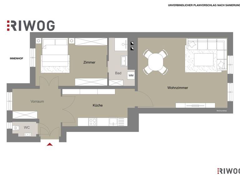 Wohnung zum Kauf 229.000 € 2 Zimmer 50,8 m² 1. Geschoss Wien 1150