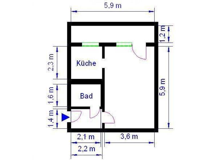 Studio zur Miete 200 € 1 Zimmer 36,4 m² 5. Geschoss Johannes-Göderitz-Str. 104 Neu Olvenstedt Magdeburg 39130