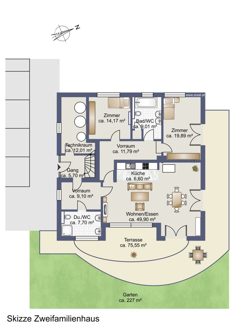 Wohnung zur Miete 1.470 € 3 Zimmer 121 m²<br/>Wohnfläche EG<br/>Geschoss Gaaden 2531