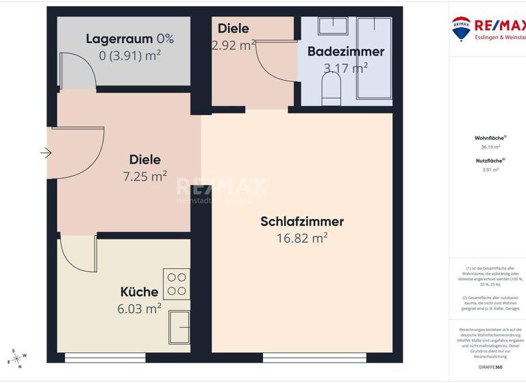 Studio zum Kauf 110.000 € 1 Zimmer 36 m² frei ab sofort Endersbach Weinstadt 71384