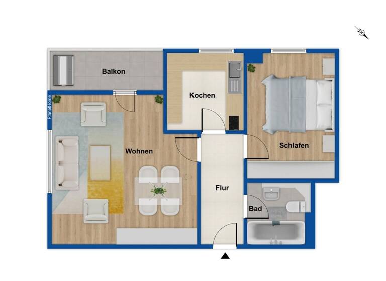 Wohnung zum Kauf 349.000 € 2 Zimmer 53,2 m²<br/>Wohnfläche 1.<br/>Geschoss Aubing-Lochhausen-Langwied München 81249