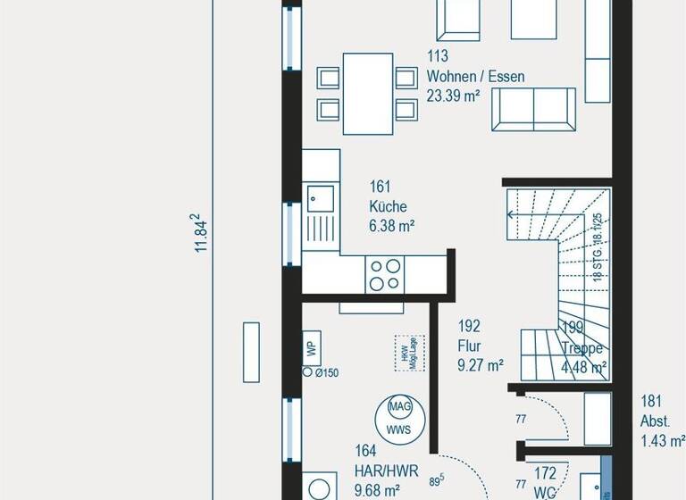 Doppelhaushälfte zum Kauf provisionsfrei 334.679 € 3 Zimmer 113,6 m² 380 m² Grundstück Idar-Oberstein 55702