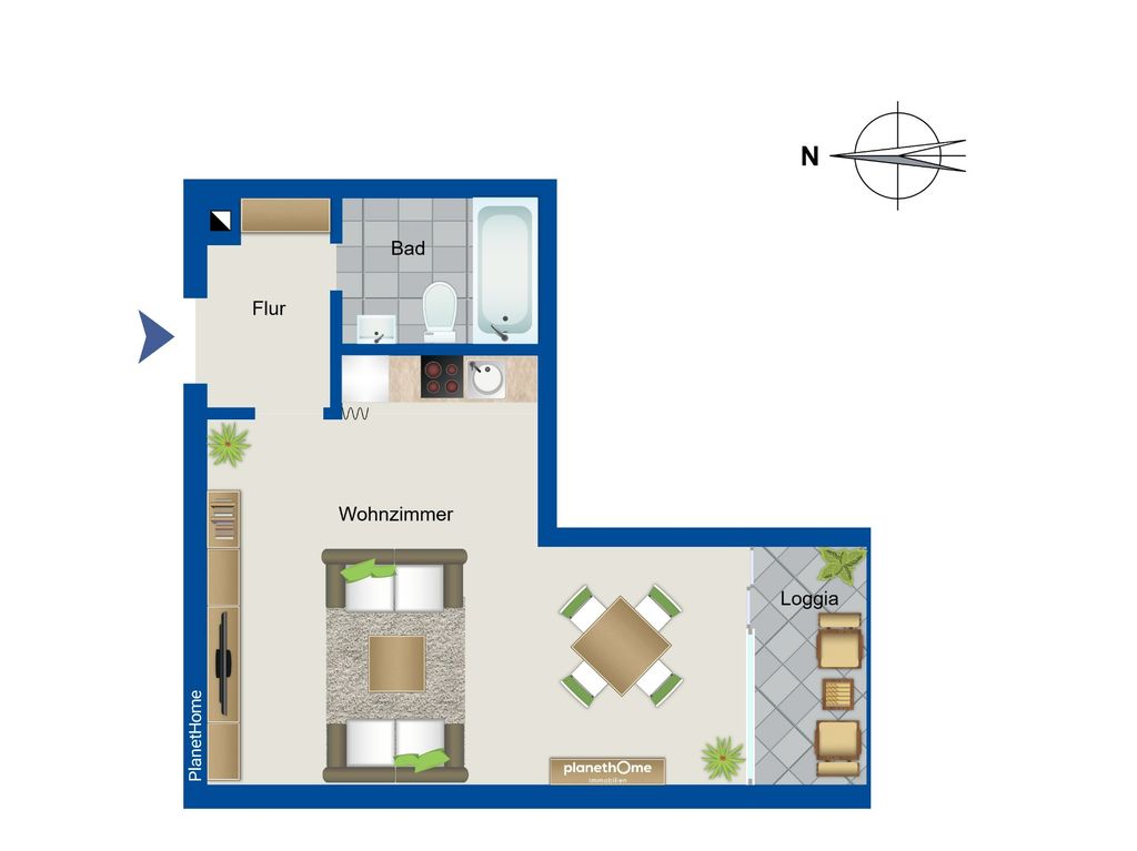 Wohnung zum Kauf 125.000 € 1 Zimmer 41 m²<br/>Wohnfläche 4.<br/>Geschoss Innenstadt - West Esslingen am Neckar 73728