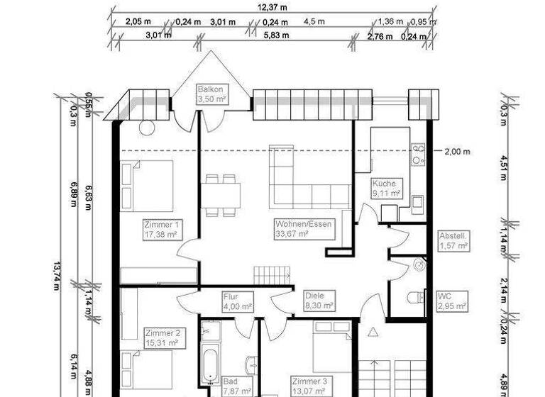Maisonette zum Kauf provisionsfrei 555.000 € 4 Zimmer 114,1 m² 2. Geschoss Bad Vilbel 61118
