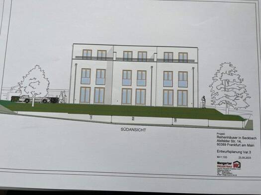 Reihenendhaus zum Kauf - Erstbezug provisionsfrei 995.000 € 5 Zimmer 157 m² 257 m² Grundstück Alsfelder Straße 14 Seckbach Frankfurt -Seckbach 60388