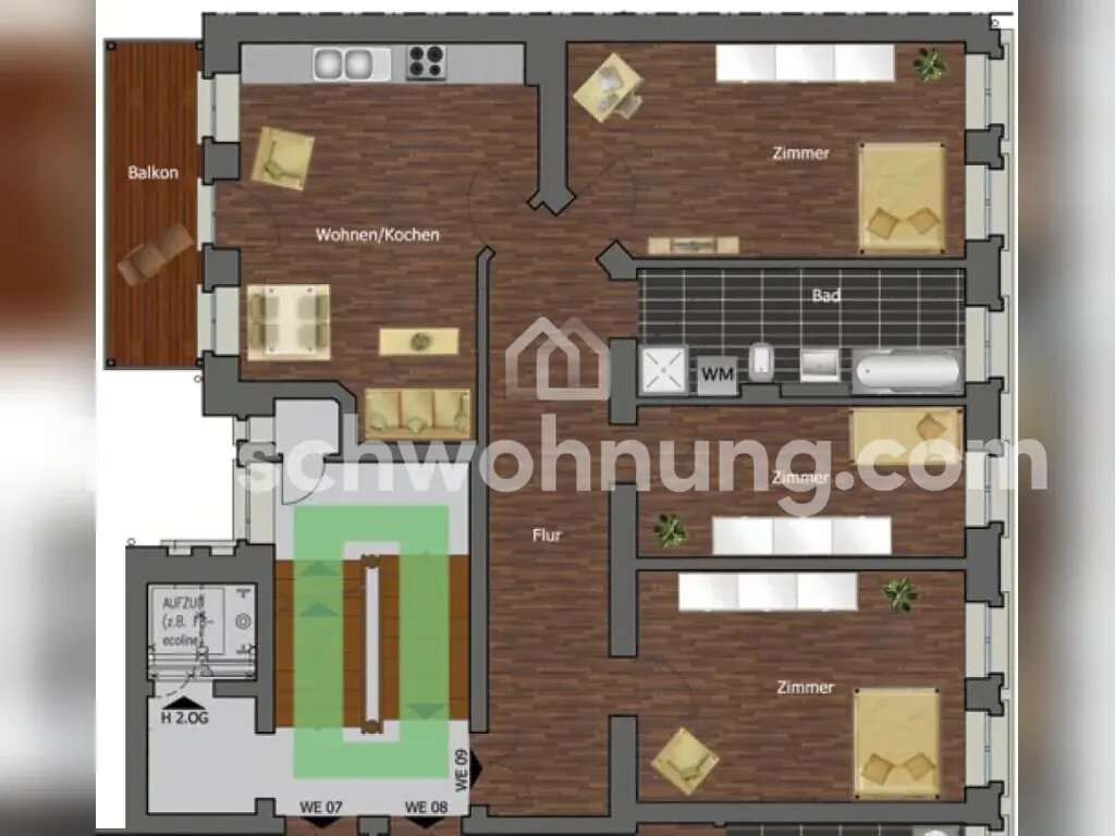 Wohnung zur Miete Tauschwohnung 834 € 4 Zimmer 105 m²<br/>Wohnfläche 2.<br/>Geschoss Möckern Leipzig 04159