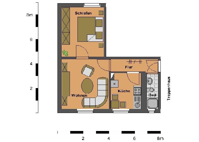 Wohnung zur Miete 308 € 2 Zimmer 44 m²<br/>Wohnfläche 1.<br/>Geschoss Arndtstraße 4 Oschersleben Oschersleben 39387