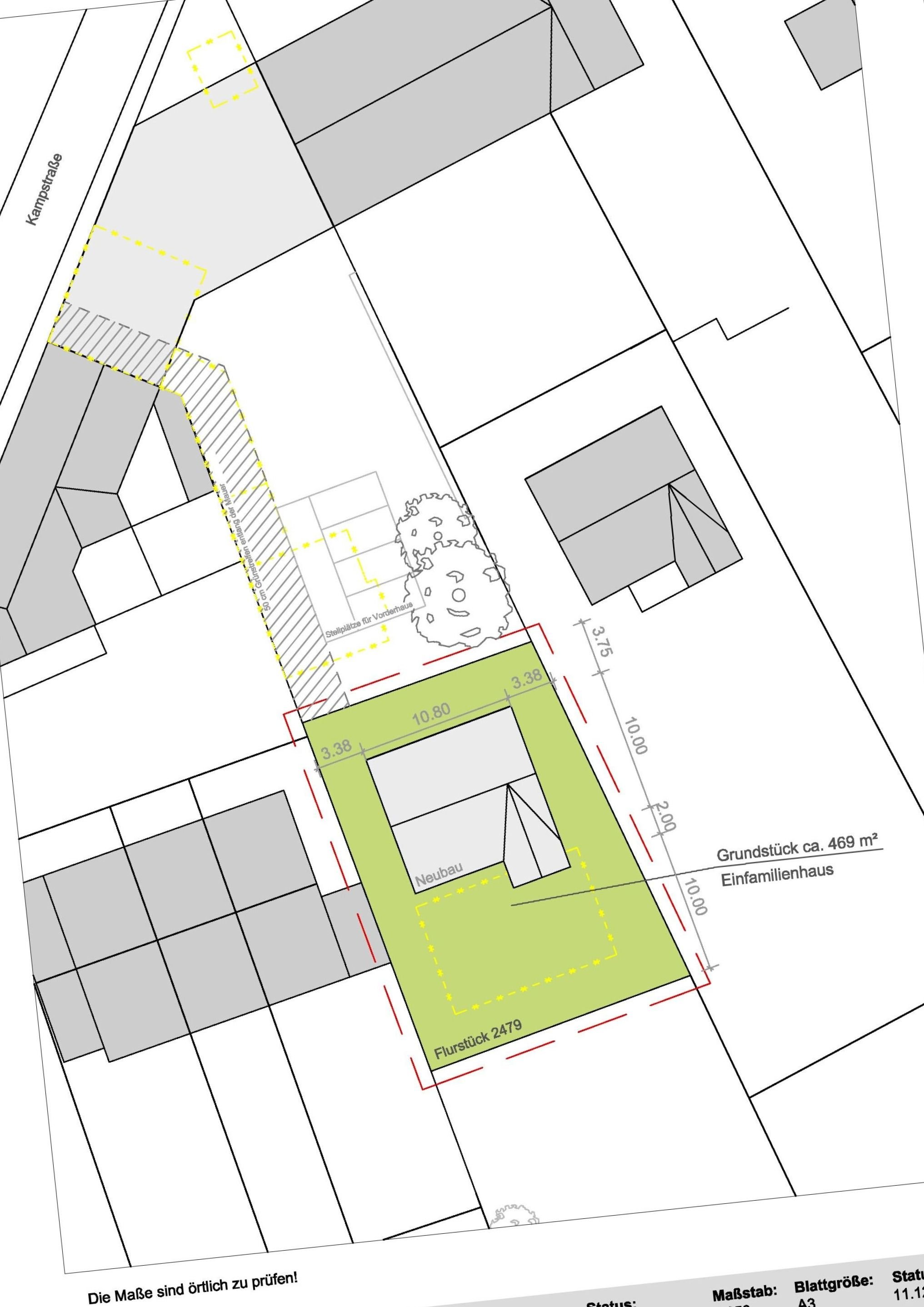 Grundstück zum Kauf provisionsfrei 480.000 € 469 m²<br/>Grundstück Kampstr. 3 Dellbrück Köln 51069