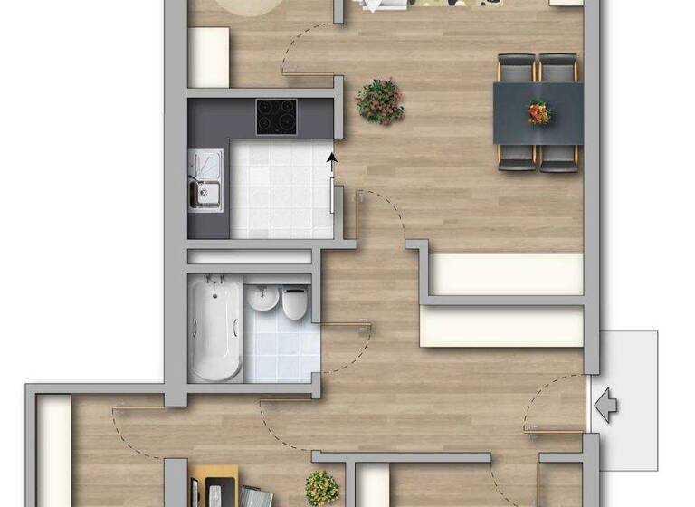 Wohnung zur Miete 495 € 5 Zimmer 81,9 m² 4. Geschoss frei ab 01.07.2026 Juri-Gagarin-Straße 45 Gotha 99867