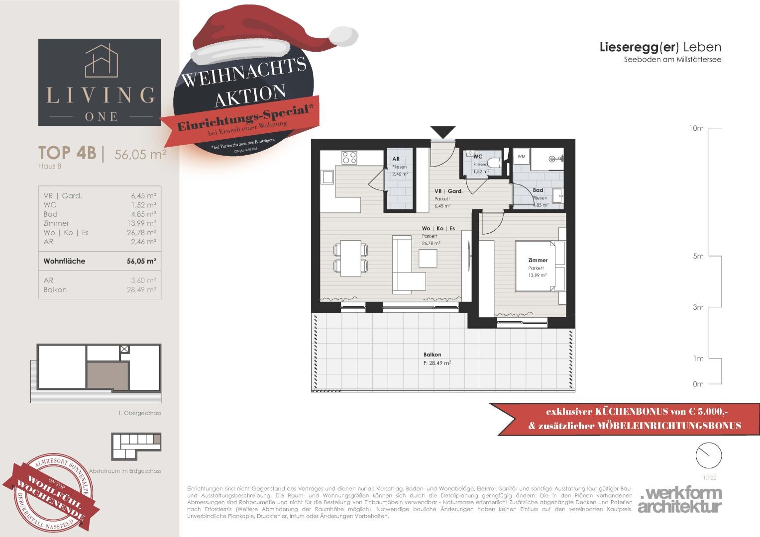 Wohnung zum Kauf 293.000 € 2 Zimmer 56,1 m²<br/>Wohnfläche Seeboden am Millstätter See 9871