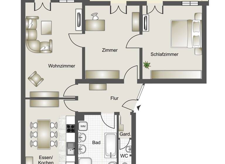 Wohnung zur Miete 1.300 € 3 Zimmer 113 m² 1. Geschoss Bad Nauheim 61231