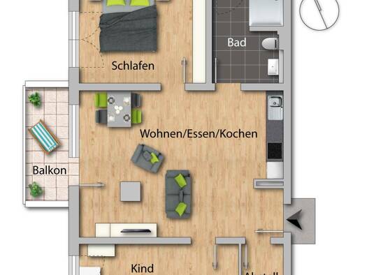 Wohnung zur Miete - Erstbezug 1.040 € 3 Zimmer 80 m² frei ab 01.12.2026 Adelsbühnstraße 3 Odelshofen Kehl 77694