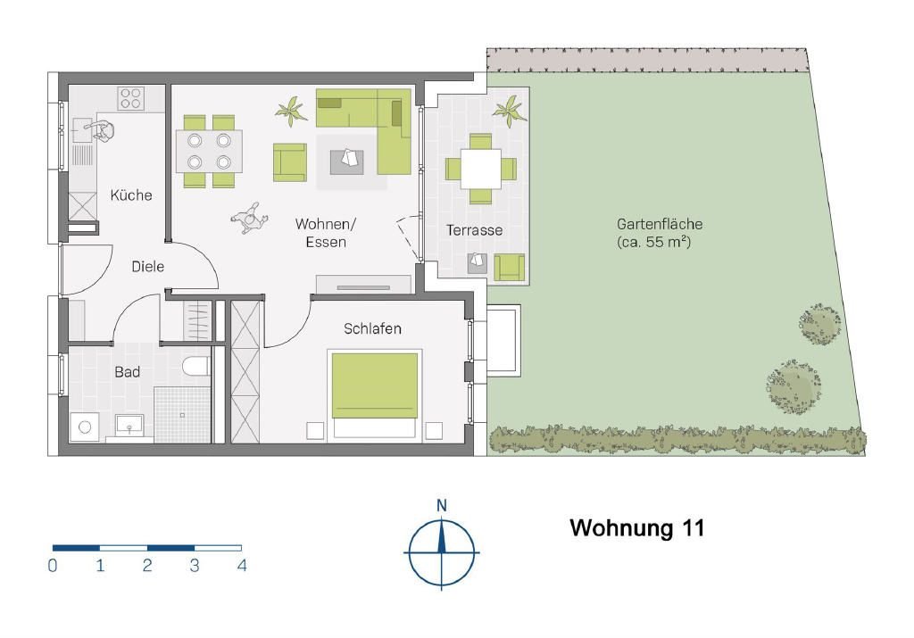 Wohnung zum Kauf 331.900 € 2 Zimmer 59,8 m²<br/>Wohnfläche Niederweiler Müllheim 79379