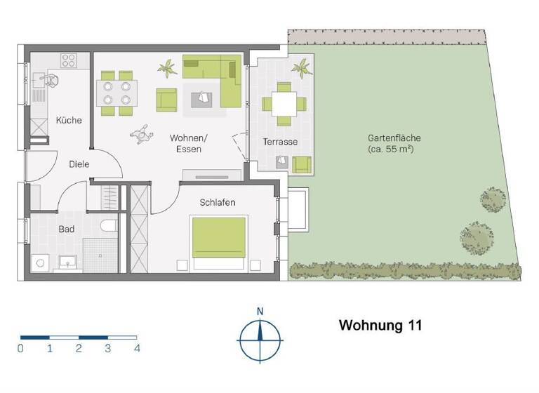 Wohnung zum Kauf - Erstbezug 331.900 € 2 Zimmer 59,8 m² Niederweiler Müllheim 79379