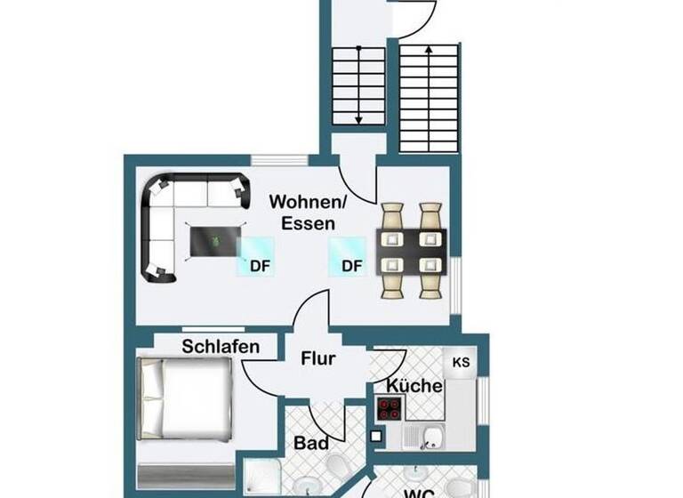 Wohnung zur Miete 650 € 2 Zimmer 60 m² EG Nikolausstraße 5 Innenstadt Fulda 36037
