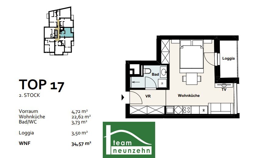 Wohnung zum Kauf 244.000 € 1 Zimmer 31,1 m²<br/>Wohnfläche 2.<br/>Geschoss Baumergasse 2a Wien 1210