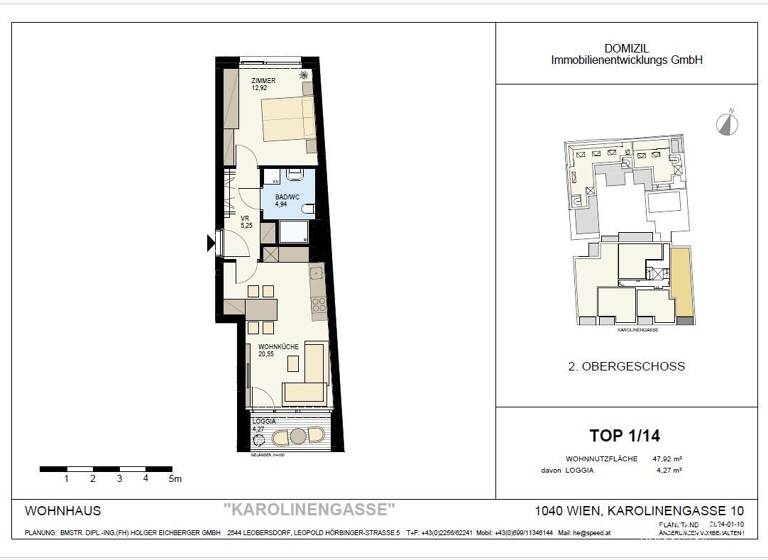 Wohnung zum Kauf - Erstbezug 569.100 € 2 Zimmer 47,9 m² 2. Geschoss Wien 1040