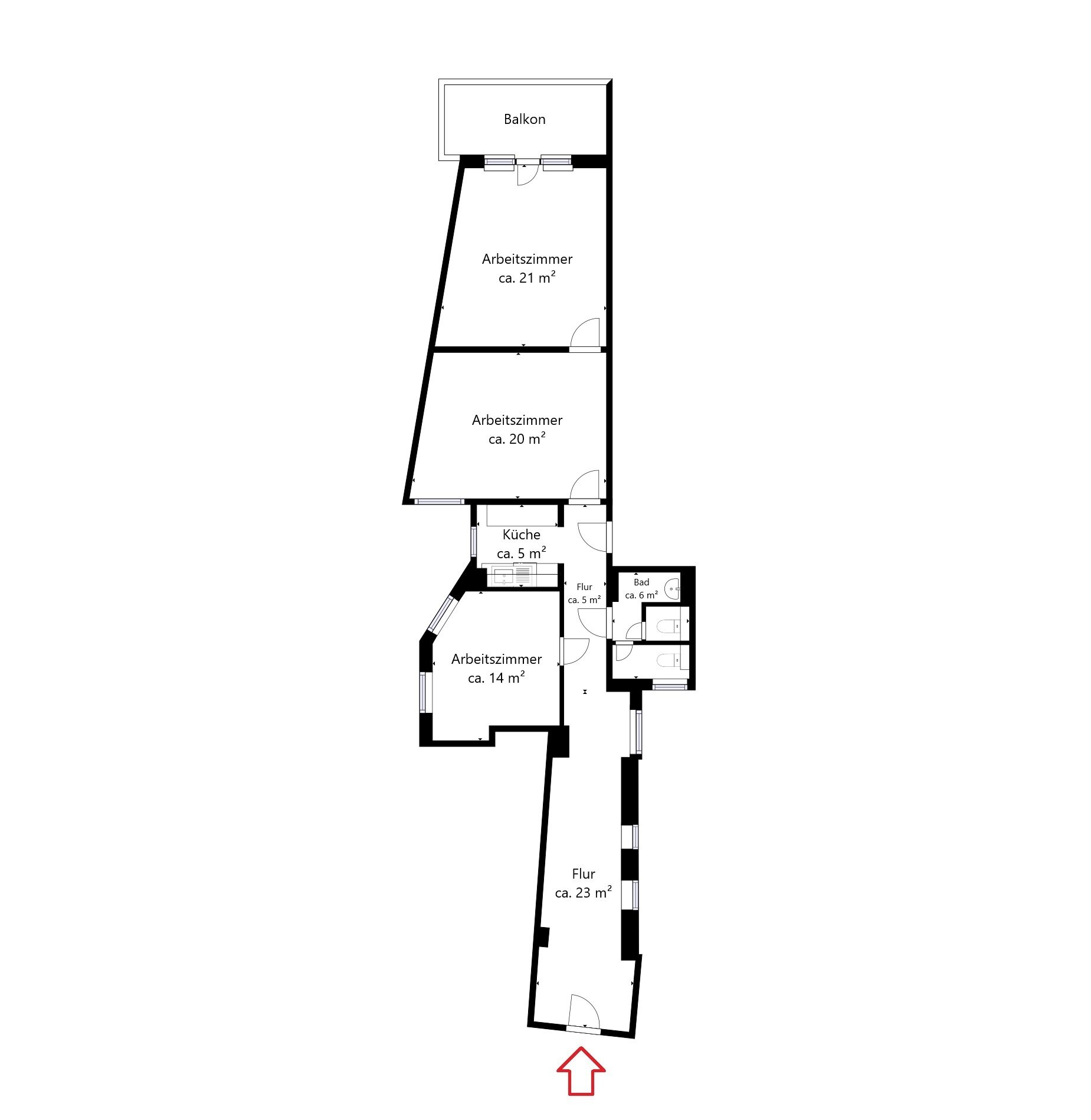 Büro-/Praxisfläche zum Kauf 259.000 € 3 Zimmer 85 m²<br/>Bürofläche Ostertor Bremen 28203