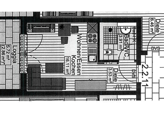 Wohnung zur Miete 380 € 1 Zimmer 26,4 m² 2. Geschoss Wullenstetten Senden 89250