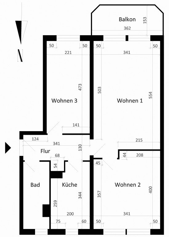 Wohnung zur Miete 375 € 3 Zimmer 57,9 m²<br/>Wohnfläche 2.<br/>Geschoss Alexander-Puschkin-Str. 12 St. Pauli / Alexander-Puschkin-Straße Magdeburg 39108