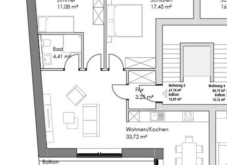 Wohnung zum Kauf 365.500 € 3 Zimmer 72,5 m²<br/>Wohnfläche 1.<br/>Geschoss Abdenastraße 2 Stadtzentrum Emden 26721