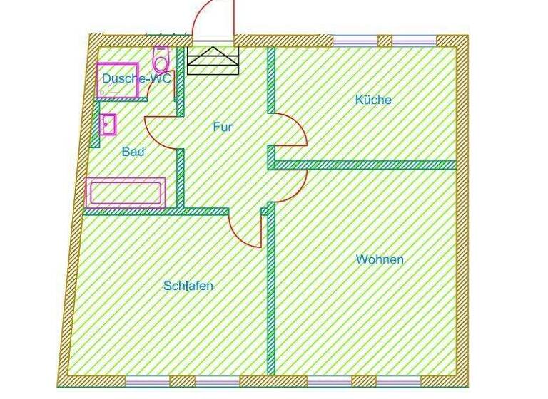 Wohnung zur Miete 335 € 2 Zimmer 54 m² 1. Geschoss frei ab sofort Frankenberg 09669