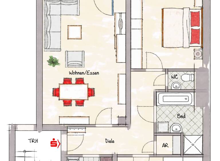 Wohnung zum Kauf 320.000 € 3 Zimmer 83 m²<br/>Wohnfläche 1.<br/>Geschoss Erlangen-Nord Erlangen 91054