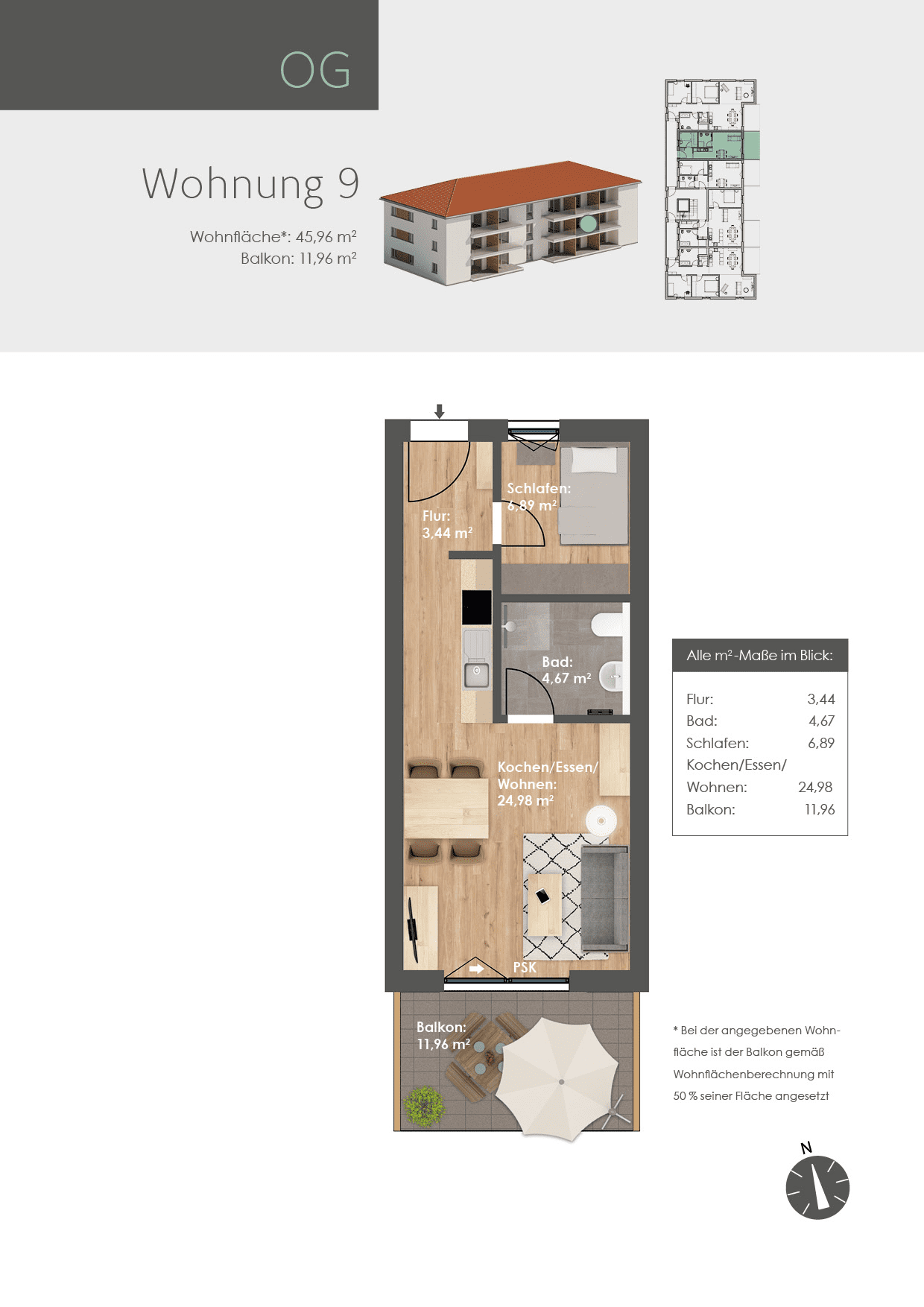 Wohnung zum Kauf provisionsfrei 202.200 € 1,5 Zimmer 46 m²<br/>Wohnfläche Krampelmühlweg 1 Dietfurt Dietfurt 92345