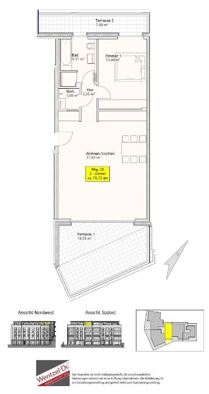 Wohnung zur Miete 1.450 € 2 Zimmer 70,7 m²<br/>Wohnfläche 01.02.2025<br/>Verfügbarkeit Erdkampsweg 6 Fuhlsbüttel Hamburg 22335