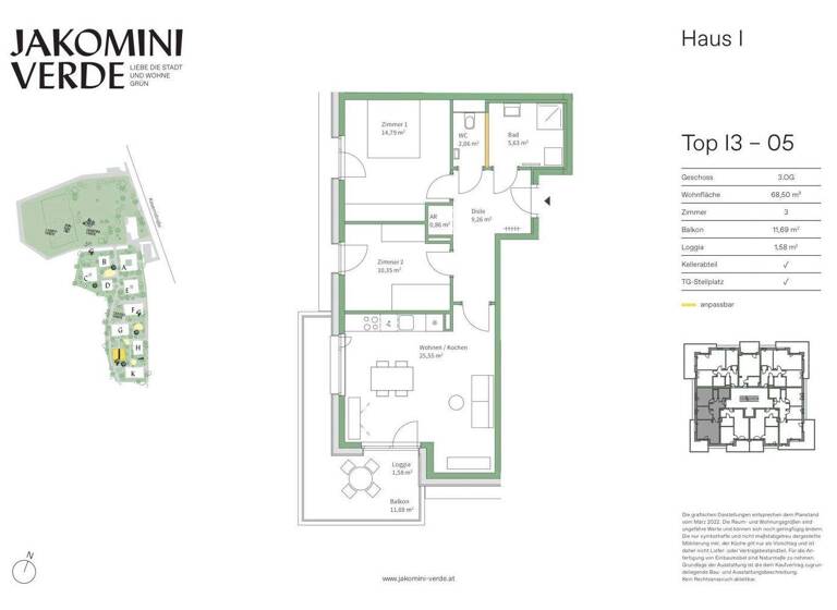 Wohnung zum Kauf - Erstbezug 356.000 € 3 Zimmer 68,5 m² 3. Geschoss Kasernstraße 30I Jakomini Graz 8010