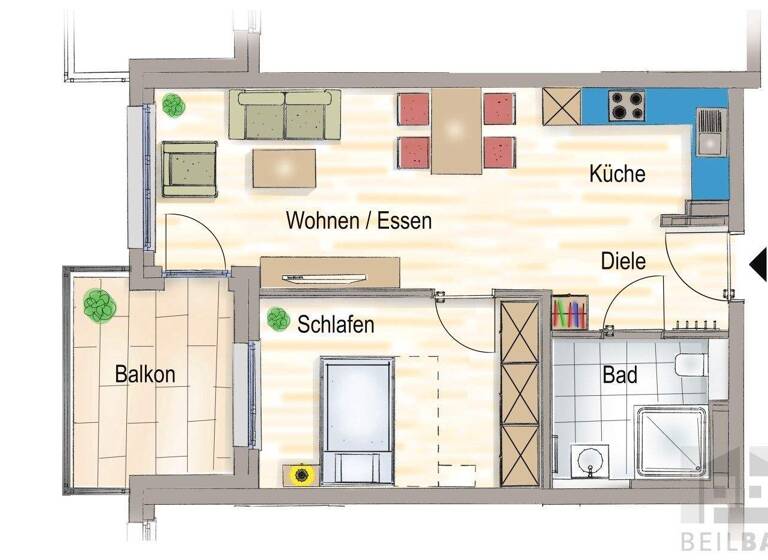 Wohnung zur Miete - Erstbezug 650 € 2 Zimmer 58 m² Dinkelsbühler Str. 34 Wassertrüdingen 91717