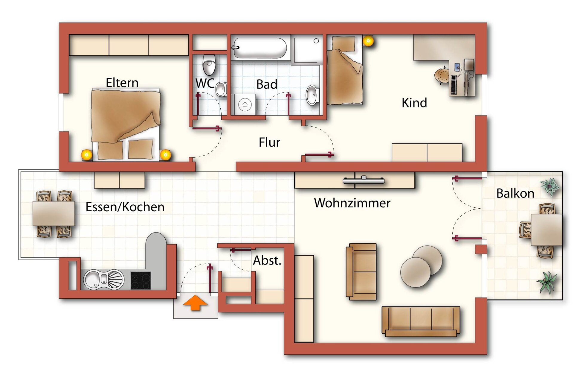 Wohnung zum Kauf 340.000 € 3,5 Zimmer 91,5 m²<br/>Wohnfläche 3.<br/>Geschoss Waldeck - Schule 42 Singen (Hohentwiel) 78224