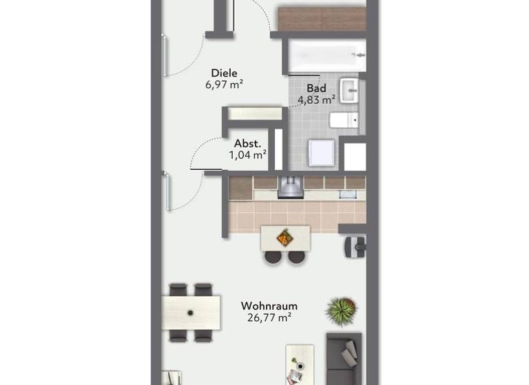 Wohnung zur Miete auf Zeit 1.490 € 2 Zimmer 60 m² frei ab sofort Am Mühlengraben 24 Schillerteich Wolfsburg 38440