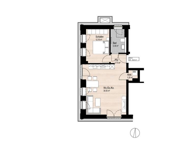 Terrassenwohnung zur Miete - Erstbezug 794 € 2 Zimmer 58,8 m² EG frei ab sofort Mittelnkirchen 21720