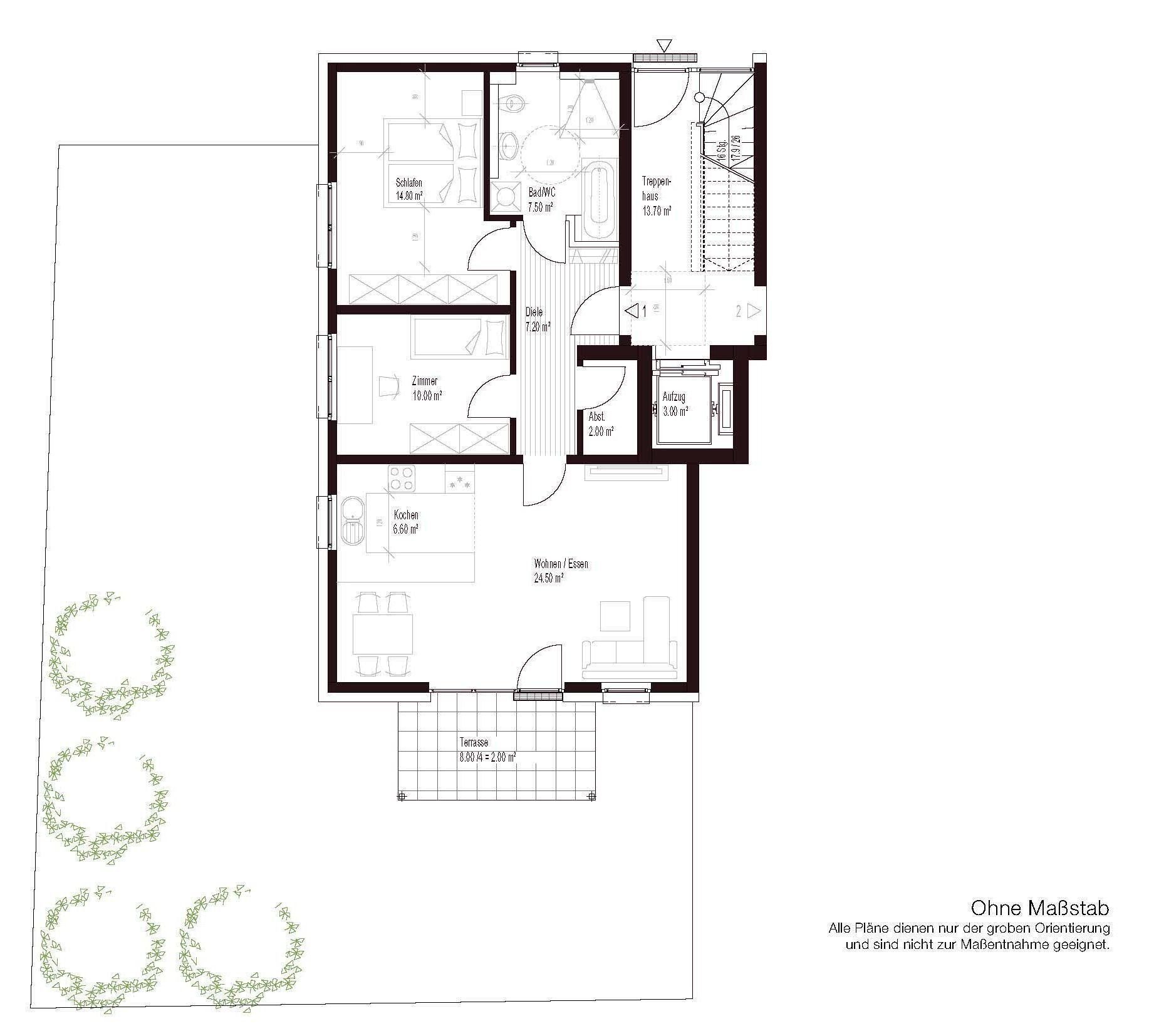 Wohnung zum Kauf provisionsfrei 469.600 € 3 Zimmer 74,9 m²<br/>Wohnfläche EG<br/>Geschoss ab sofort<br/>Verfügbarkeit Uttenreuth Uttenreuth 91080