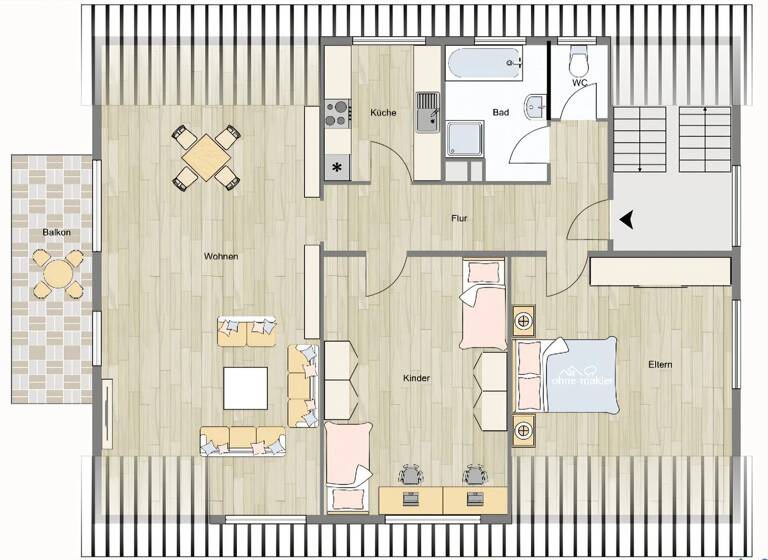 Wohnung zum Kauf provisionsfrei 335.000 € 4,5 Zimmer 92 m² 2. Geschoss Mönsheim 71297