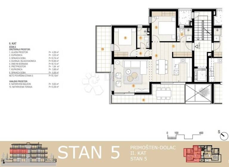Wohnung zum Kauf 432.000 € 3 Zimmer 84 m² 2. Geschoss Primosten