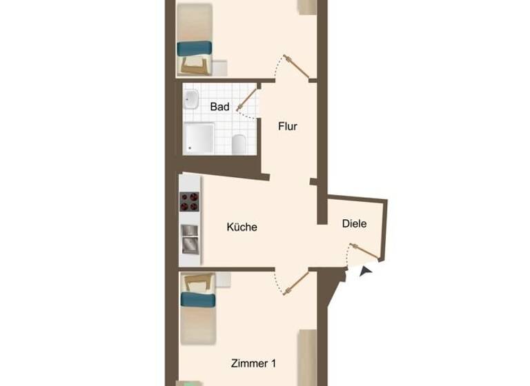 Wohnung zum Kauf 179.000 € 2 Zimmer 47,5 m²<br/>Wohnfläche 1.<br/>Geschoss City Bayreuth 95448