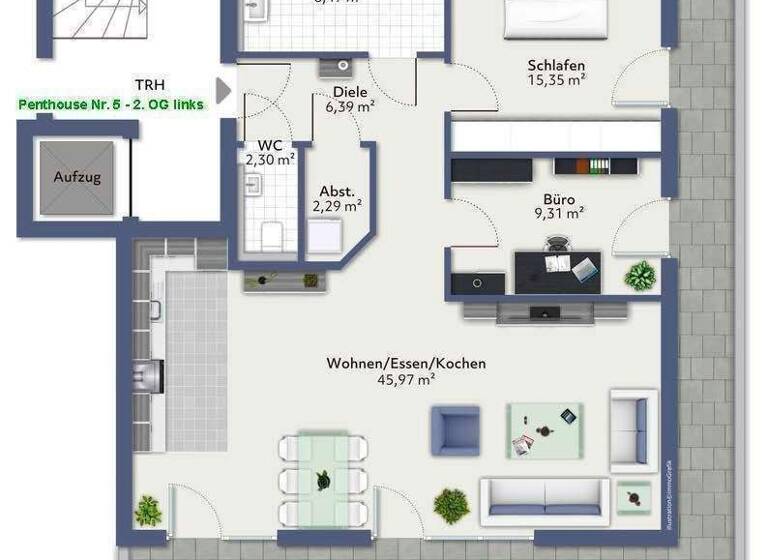 Penthouse zum Kauf provisionsfrei 445.000 € 3 Zimmer 113,6 m² 2. Geschoss frei ab sofort Rintelner Str. Bückeburg 31675