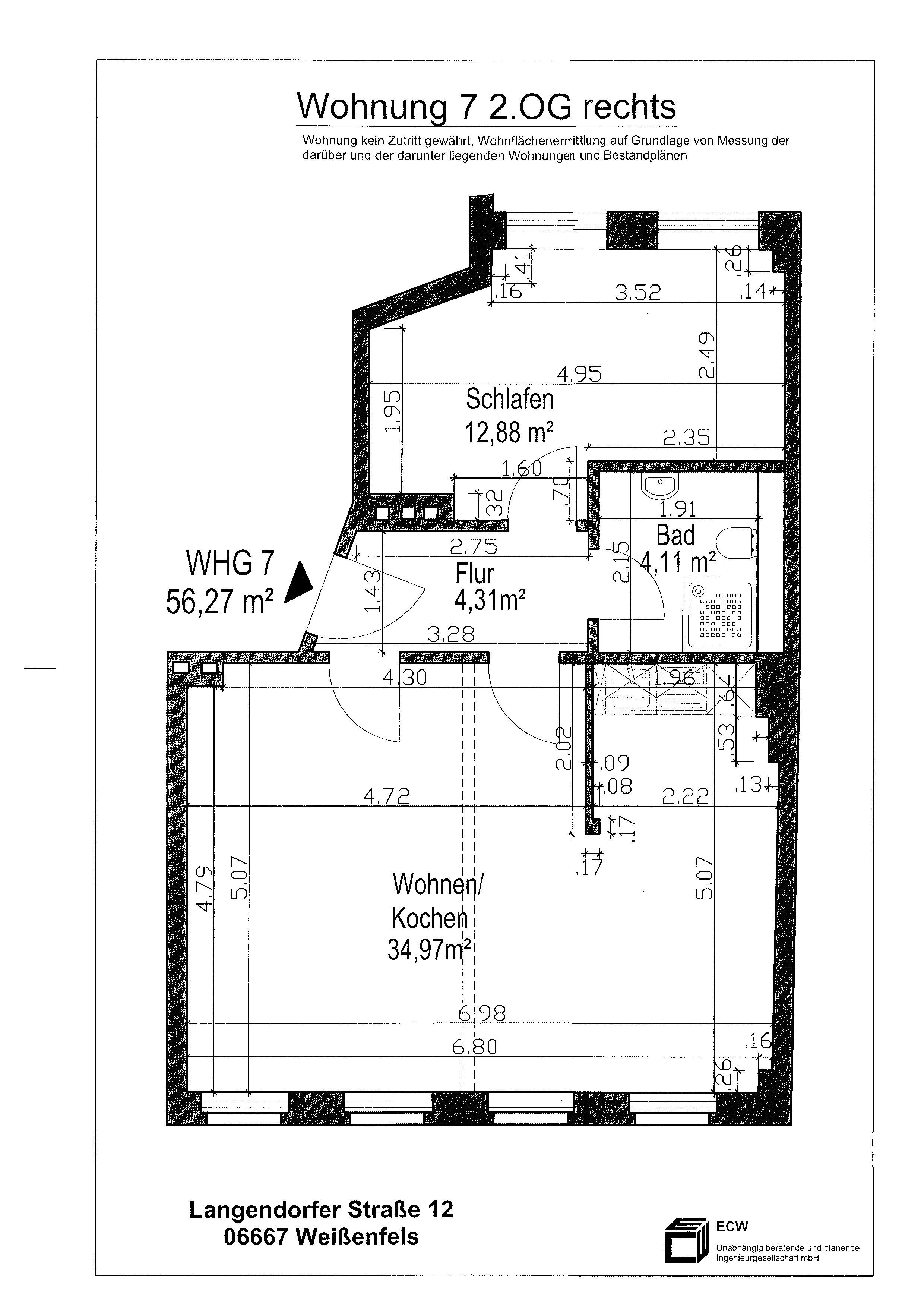 Wohnung zur Miete 290 € 2 Zimmer 56,3 m²<br/>Wohnfläche 2.<br/>Geschoss Weißenfels Weißenfels 06667