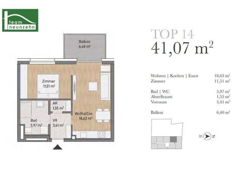 Wohnung zum Kauf provisionsfrei 220.628 € 2 Zimmer 41,1 m² 2. Geschoss Eggenberg Graz 8020