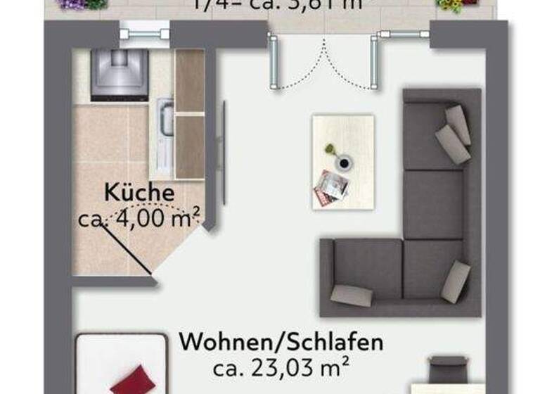Studio zum Kauf 105.000 € 1 Zimmer 40,5 m² Traunreut 83301