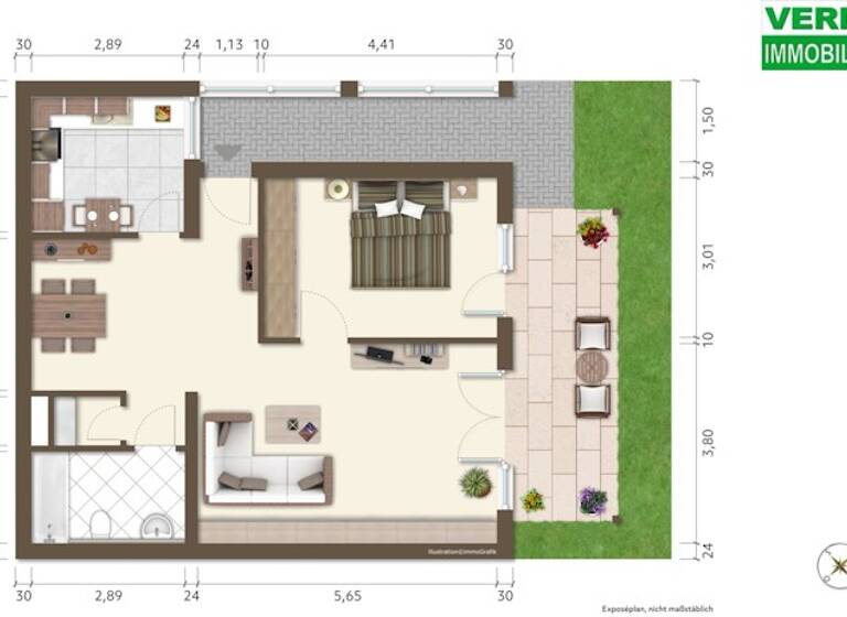 Terrassenwohnung zum Kauf als Kapitalanlage geeignet 175.000 € 2 Zimmer 65,7 m² Eutingen Pforzheim 75181