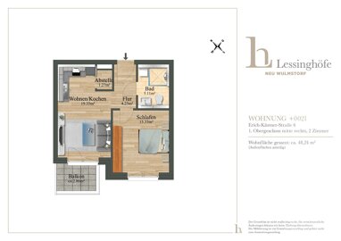 Wohnung zur Miete 675 € 2 Zimmer 48,2 m² 1. Geschoss frei ab 01.01.2025 Erich-Kästner-Straße 6 Neu Wulmstorf Neu Wulmstorf 21629